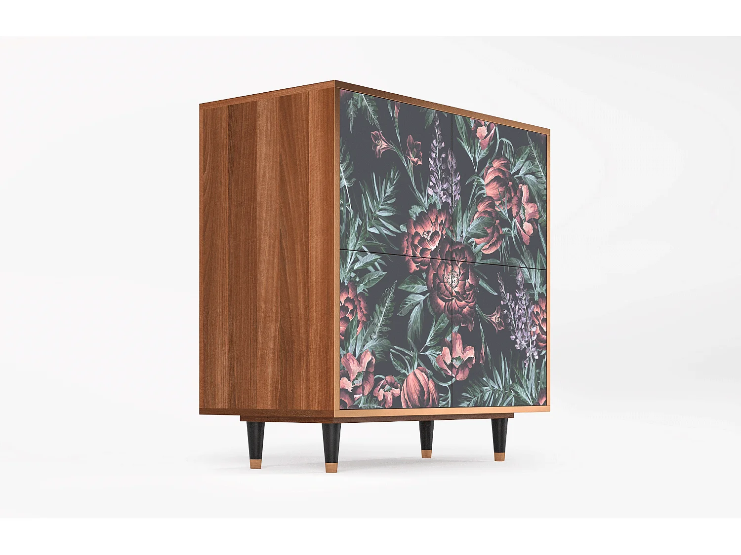 Credenza - 94x96x48 cm - BS3 - Dark Peonies, Noce