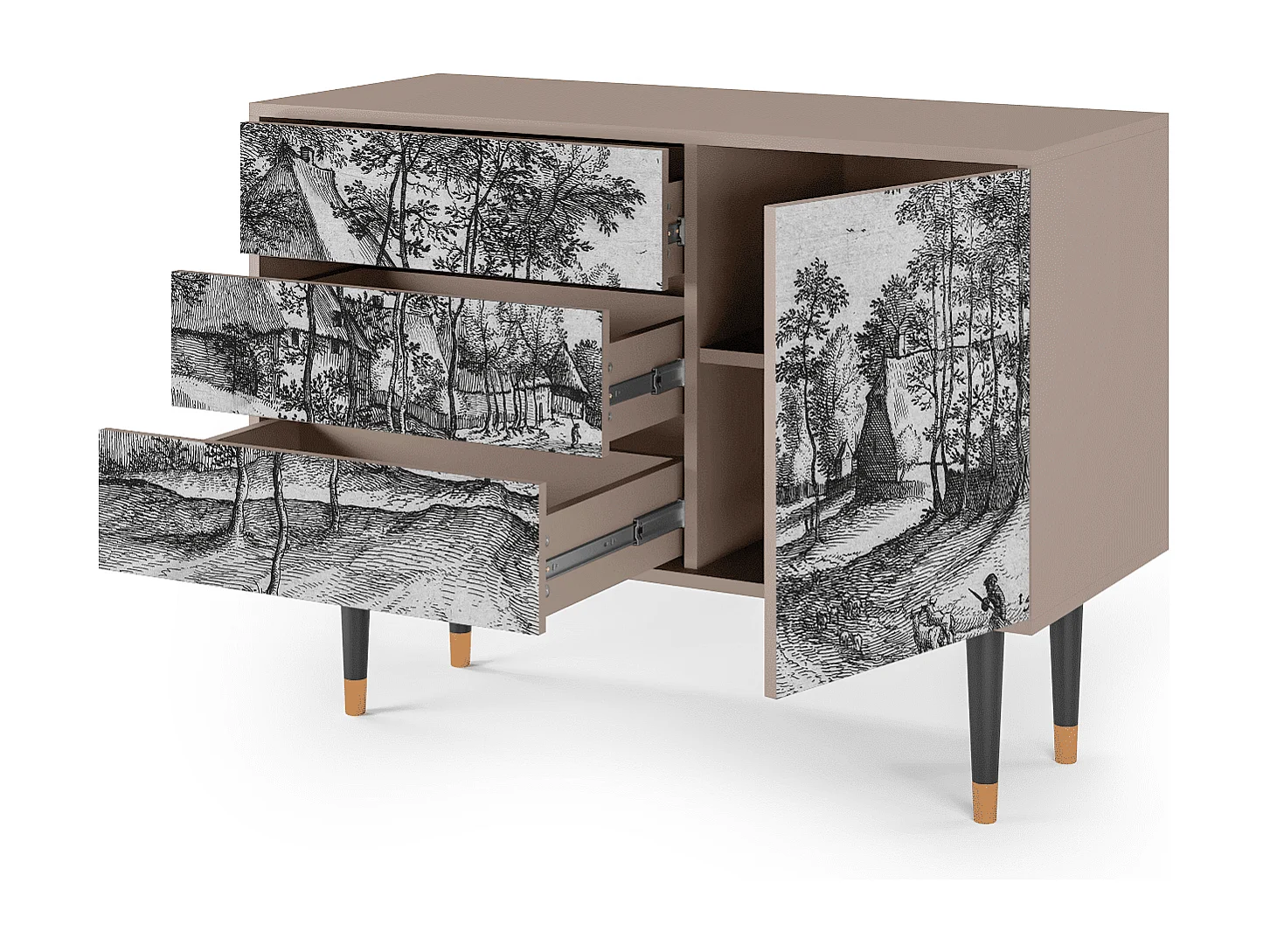 Buffet - 115х84х41 cm - S3 - Village Road, Latte