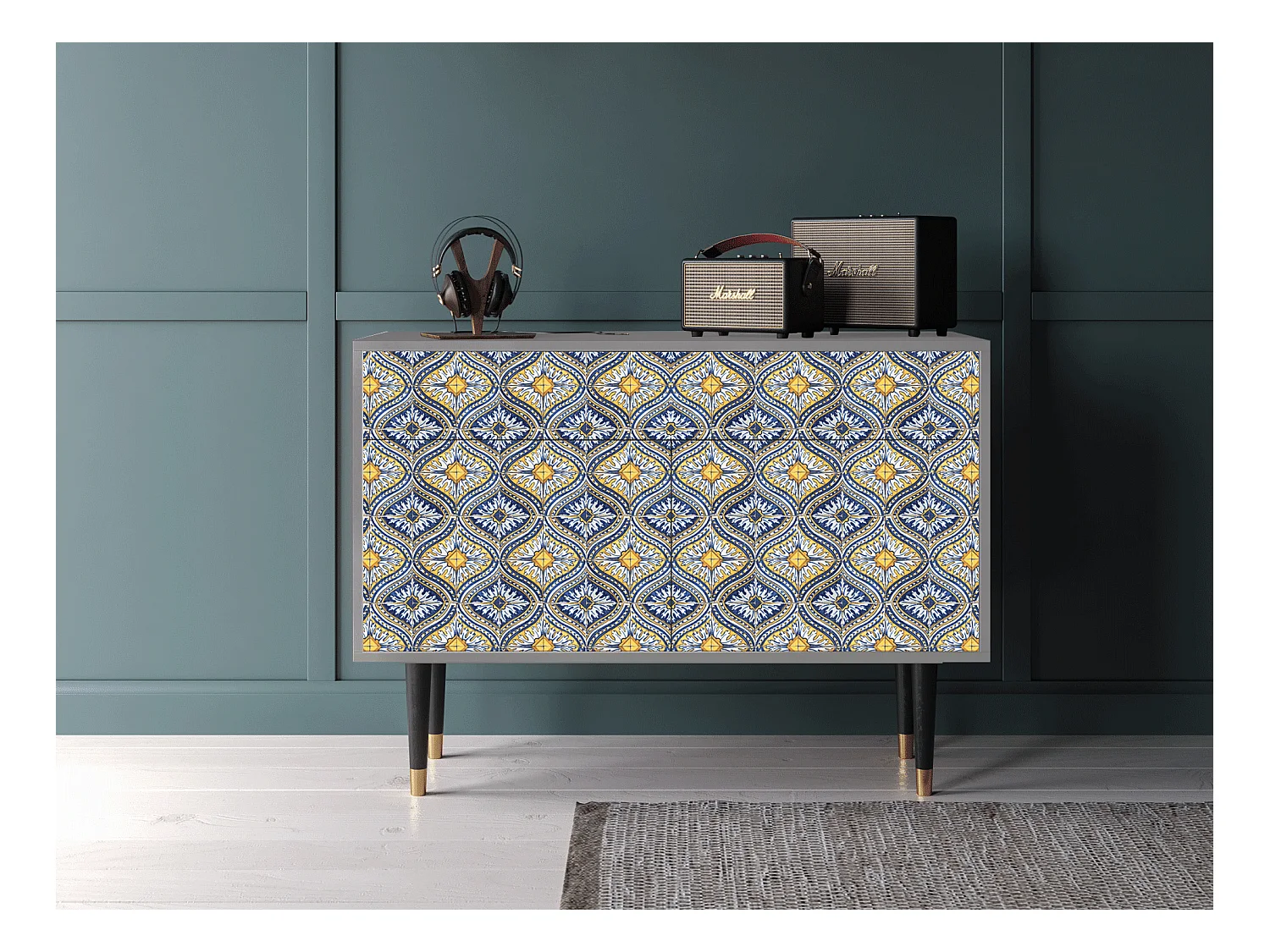 Buffet - 115x85x48 cm - BS4 - Illusory Pattern, Gris