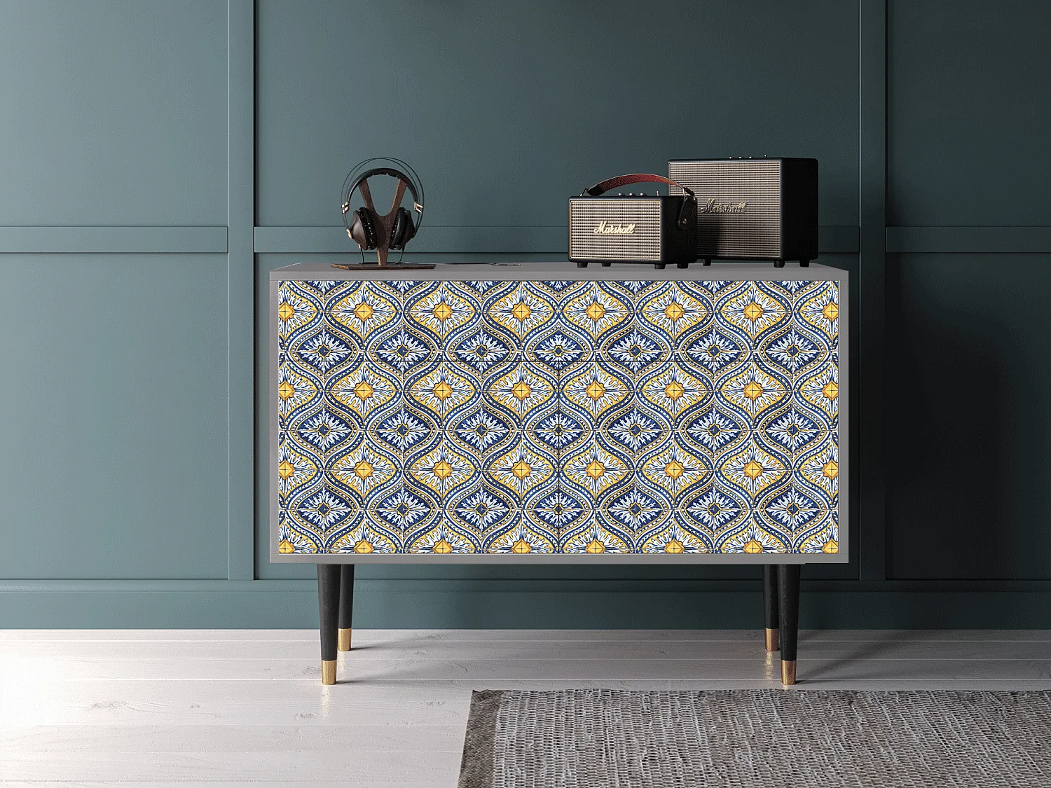 Dressoir - 115x85x48 cm - BS4 - Illusory Pattern, Grijs