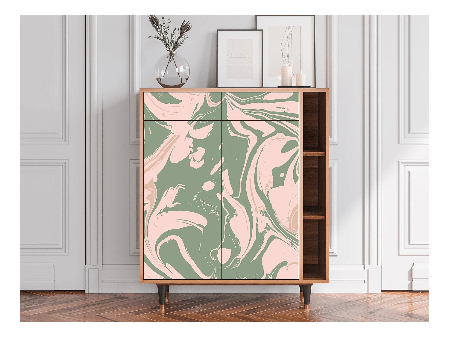 Dressoir - 96х110х41 cm - BS6 - Aquarelle, Walnoot
