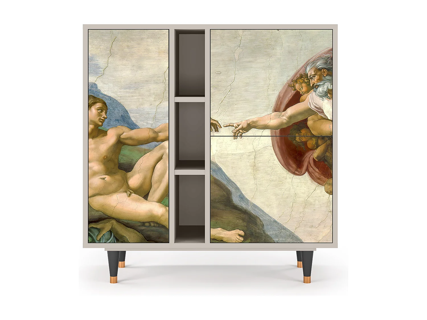 Kredens - 94х96х41 cm - BS5 - The Creation of Adam, Piaskowy