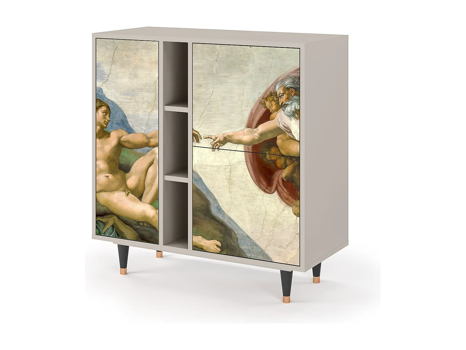 Kredens - 94х96х41 cm - BS5 - The Creation of Adam, Piaskowy