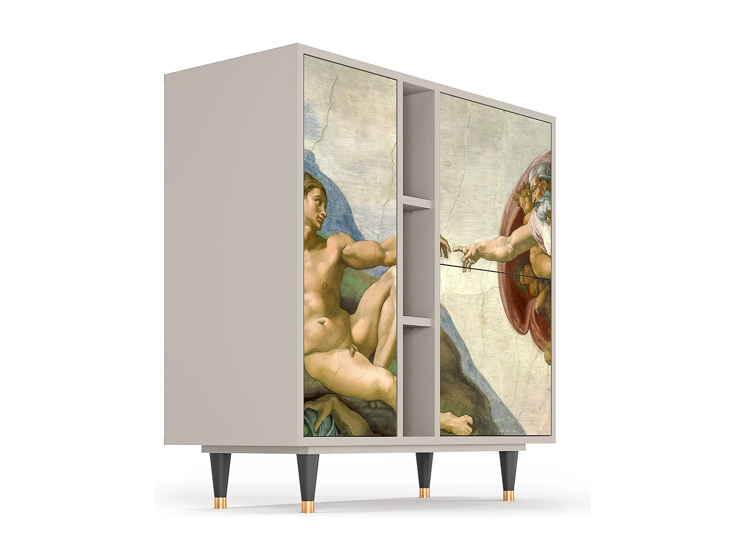 Kredens - 94х96х41 cm - BS5 - The Creation of Adam, Piaskowy