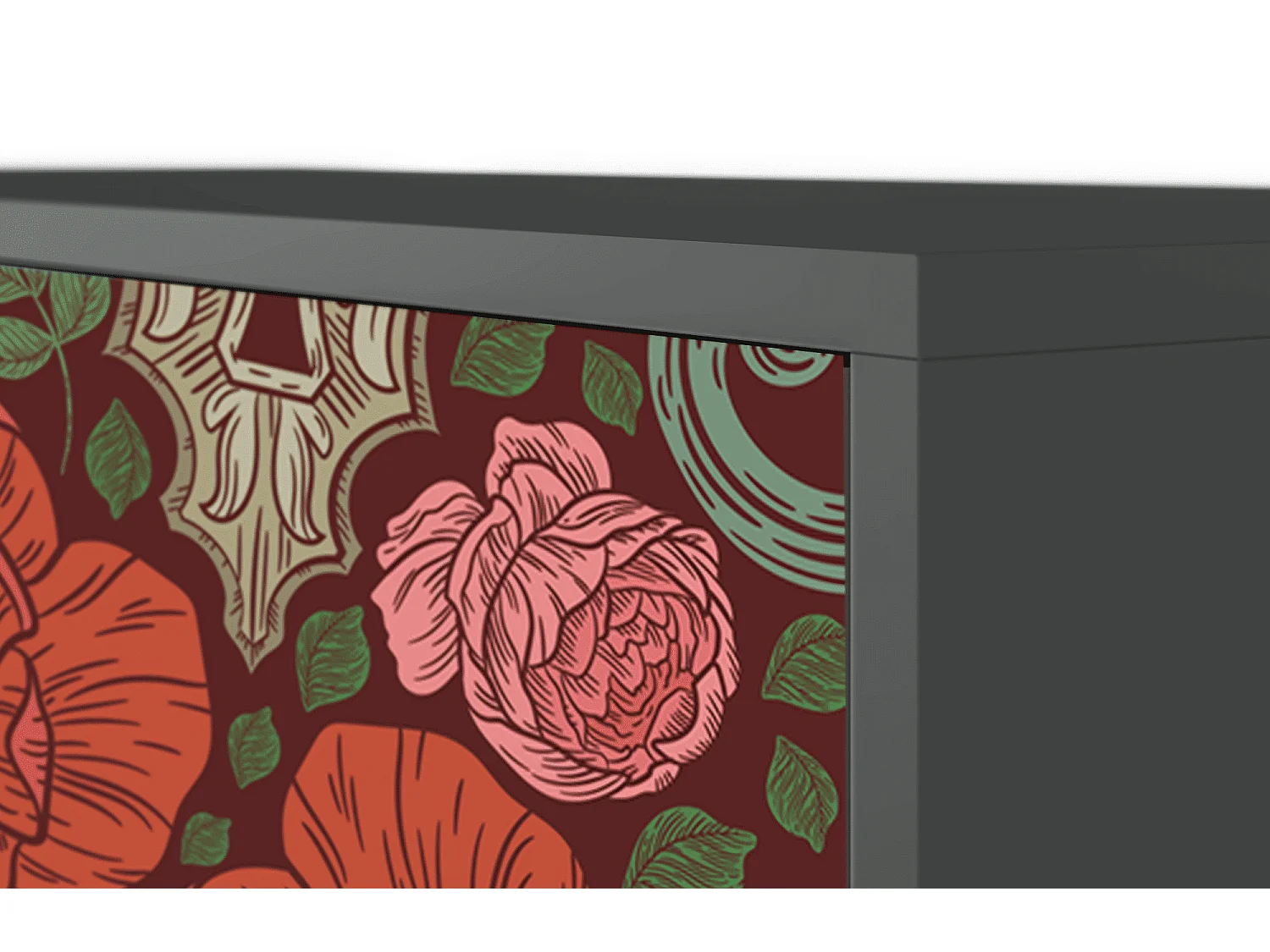 Dressoir - 115х84х41 cm - S3 - Poppy Garden, Antraciet