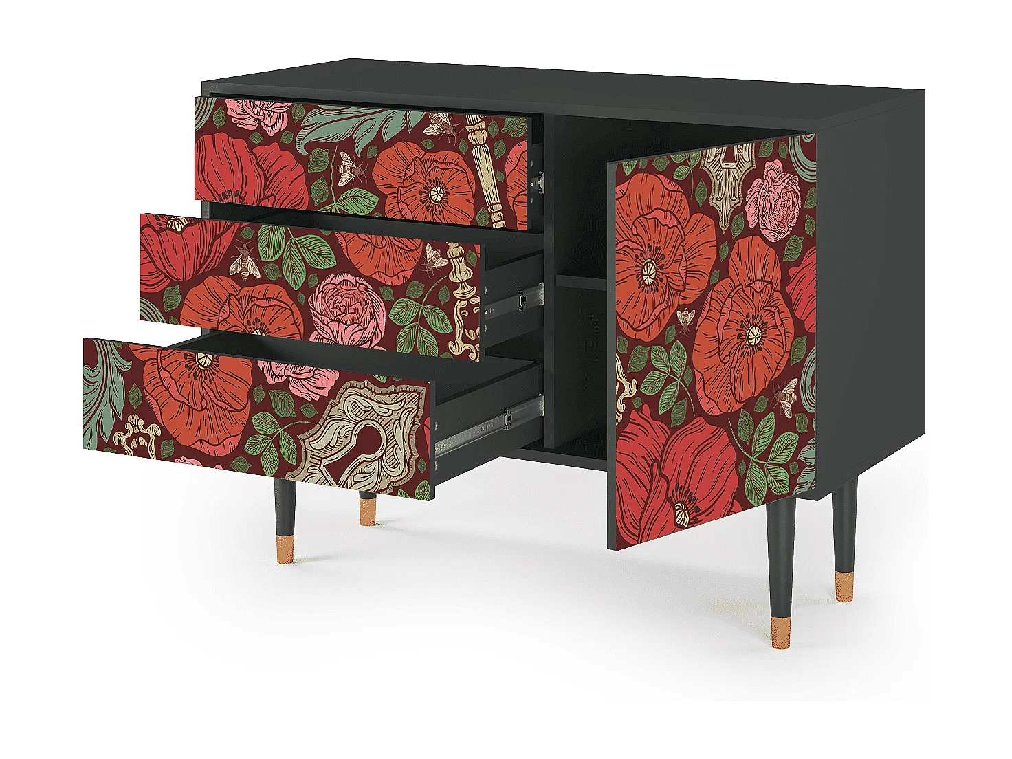 Buffet - 115х84х41 cm - S3 - Poppy Garden, Anthracite