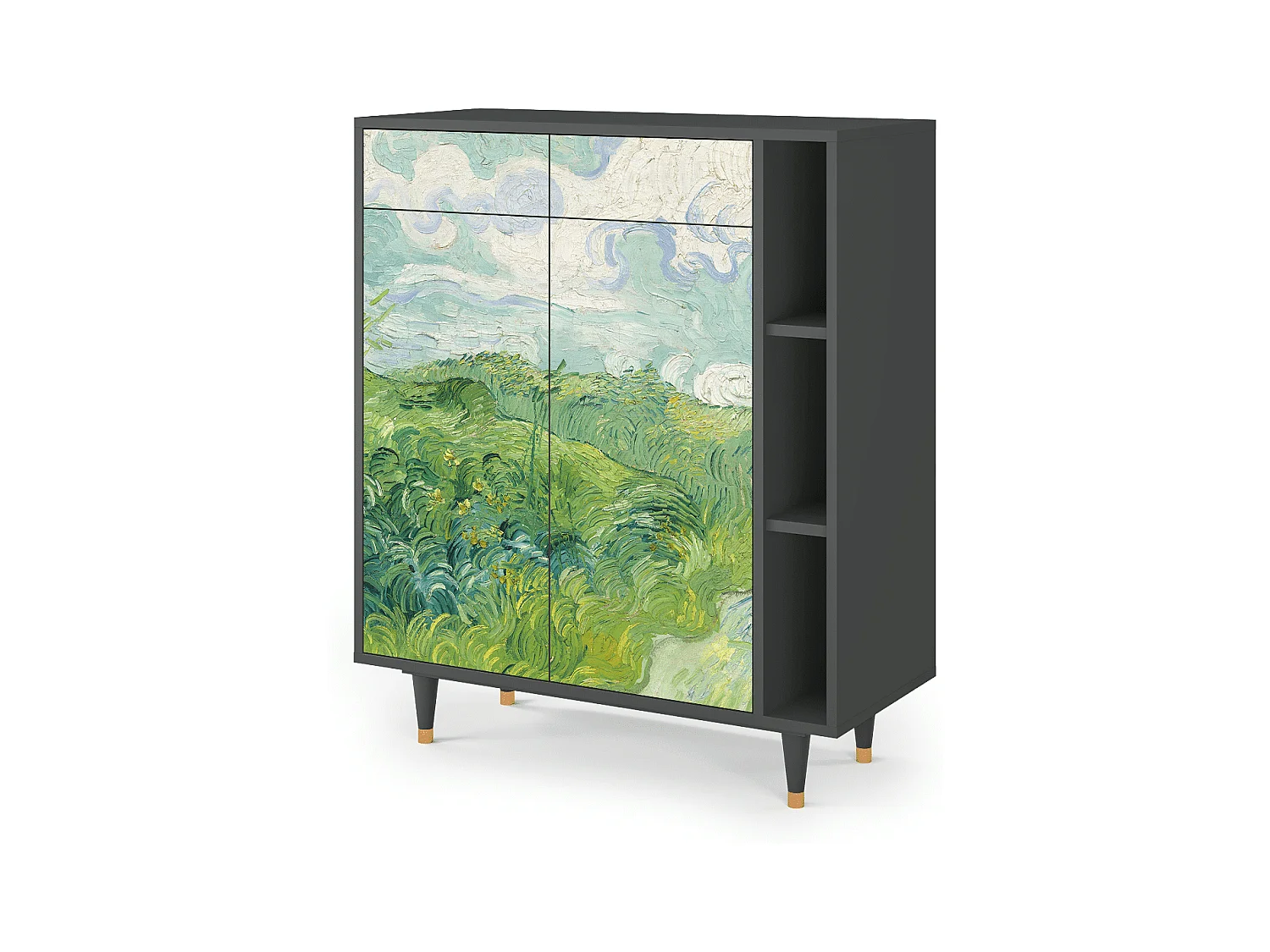 Sideboard - 96х110х41 cm - BS6 - Green Wheat Fields, Anthrazit