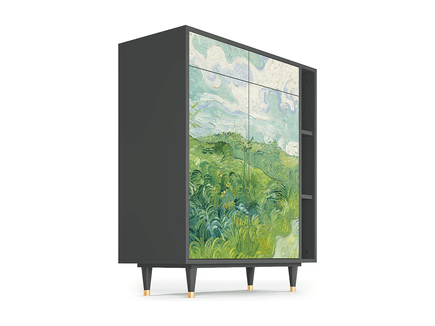 Sideboard - 96х110х41 cm - BS6 - Green Wheat Fields, Anthrazit