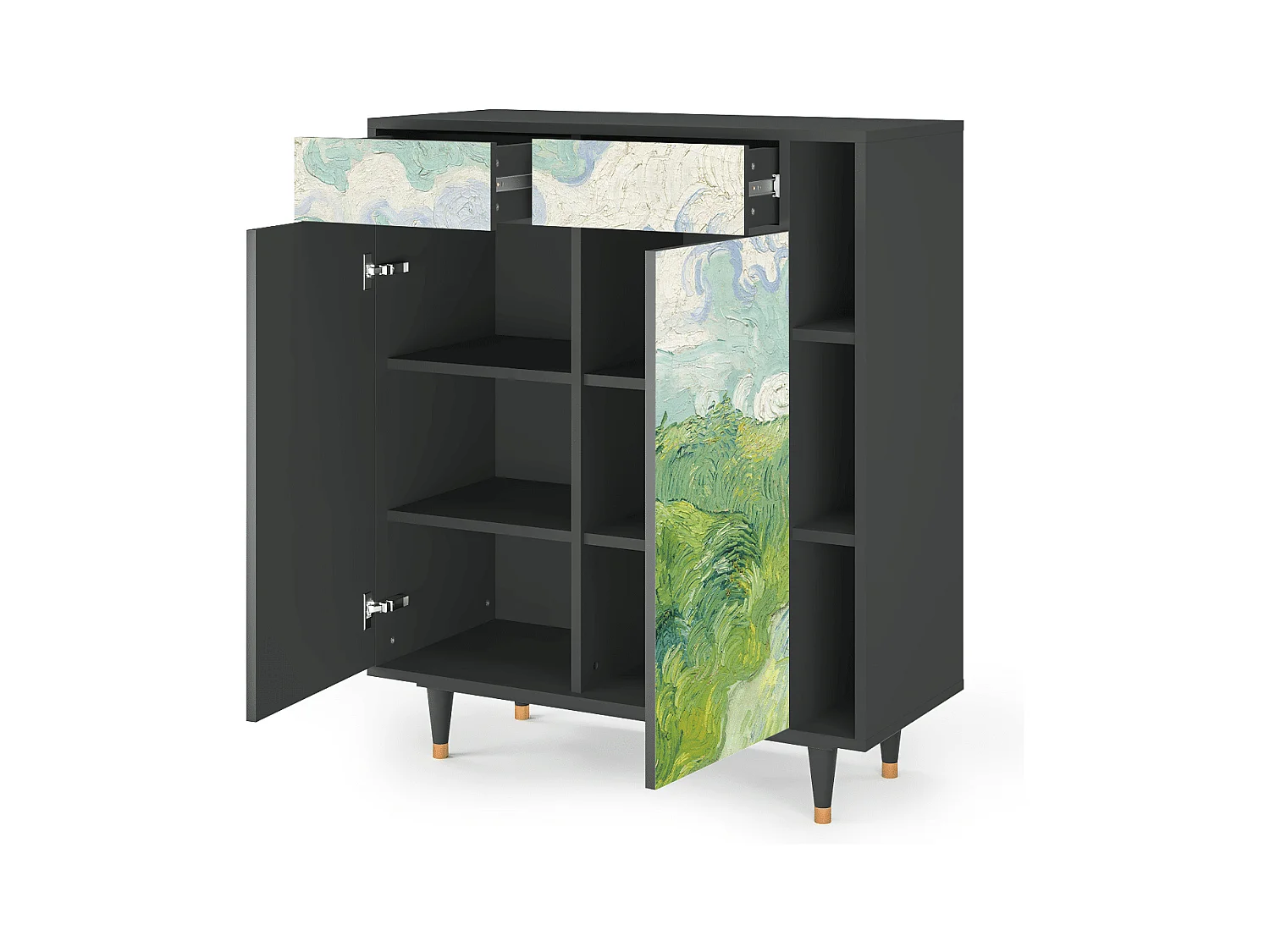 Sideboard - 96х110х41 cm - BS6 - Green Wheat Fields, Anthrazit