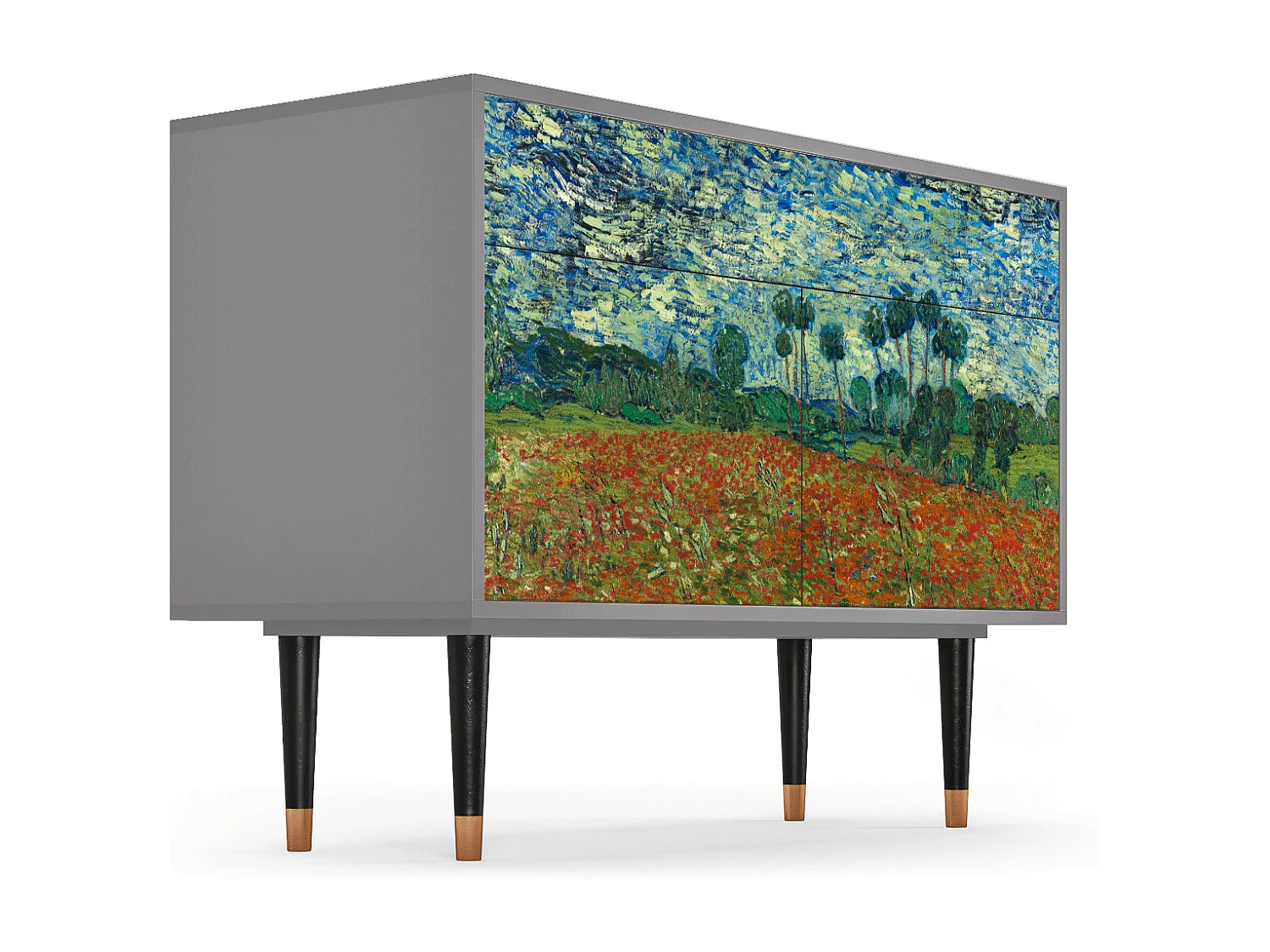 Buffet - 115x85x48 cm - BS4 - Poppy field by van Gogh, Gris