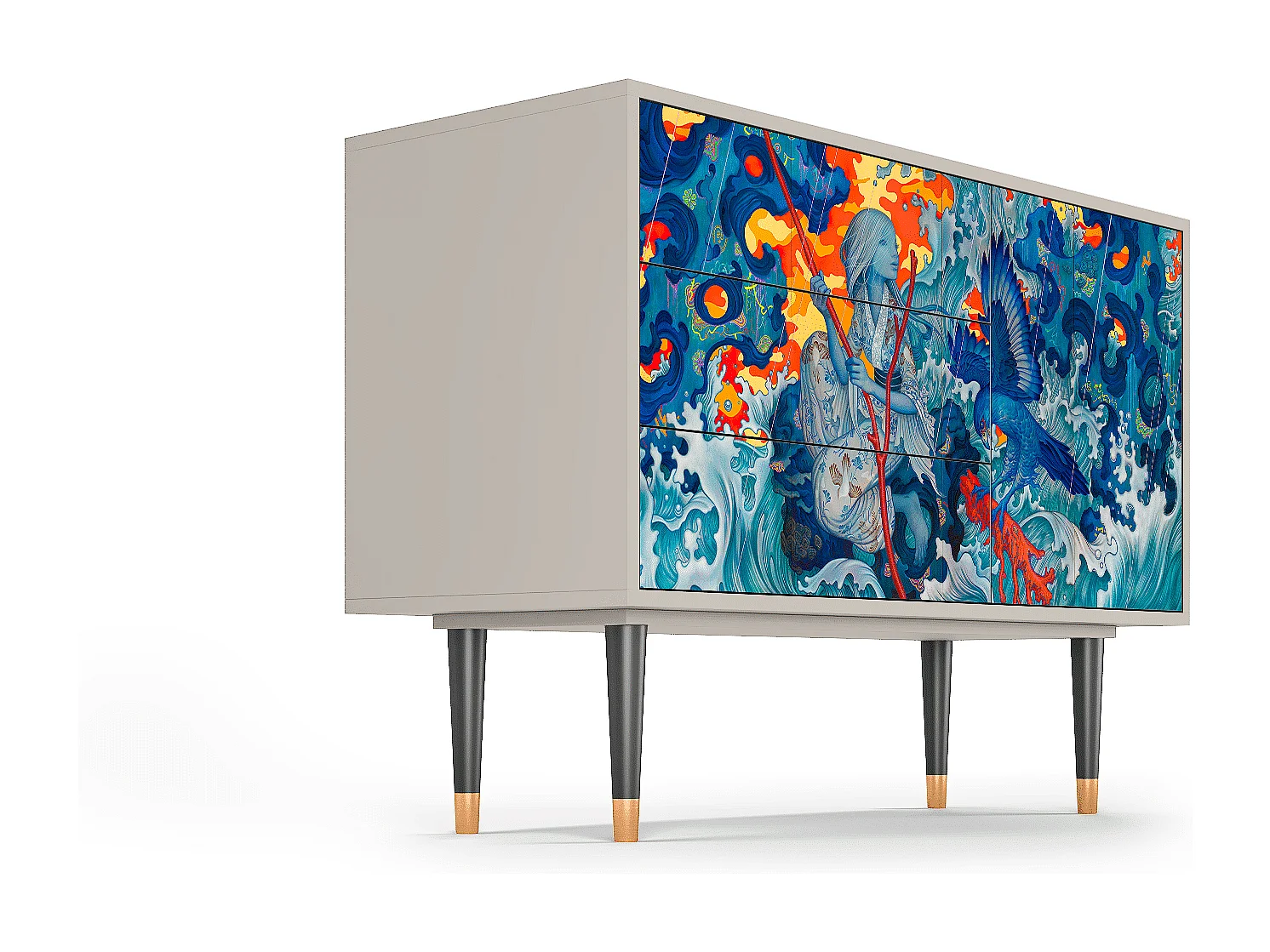 Sideboard - 115х84х41 cm - S3 - The Girl - James Jean, Sand