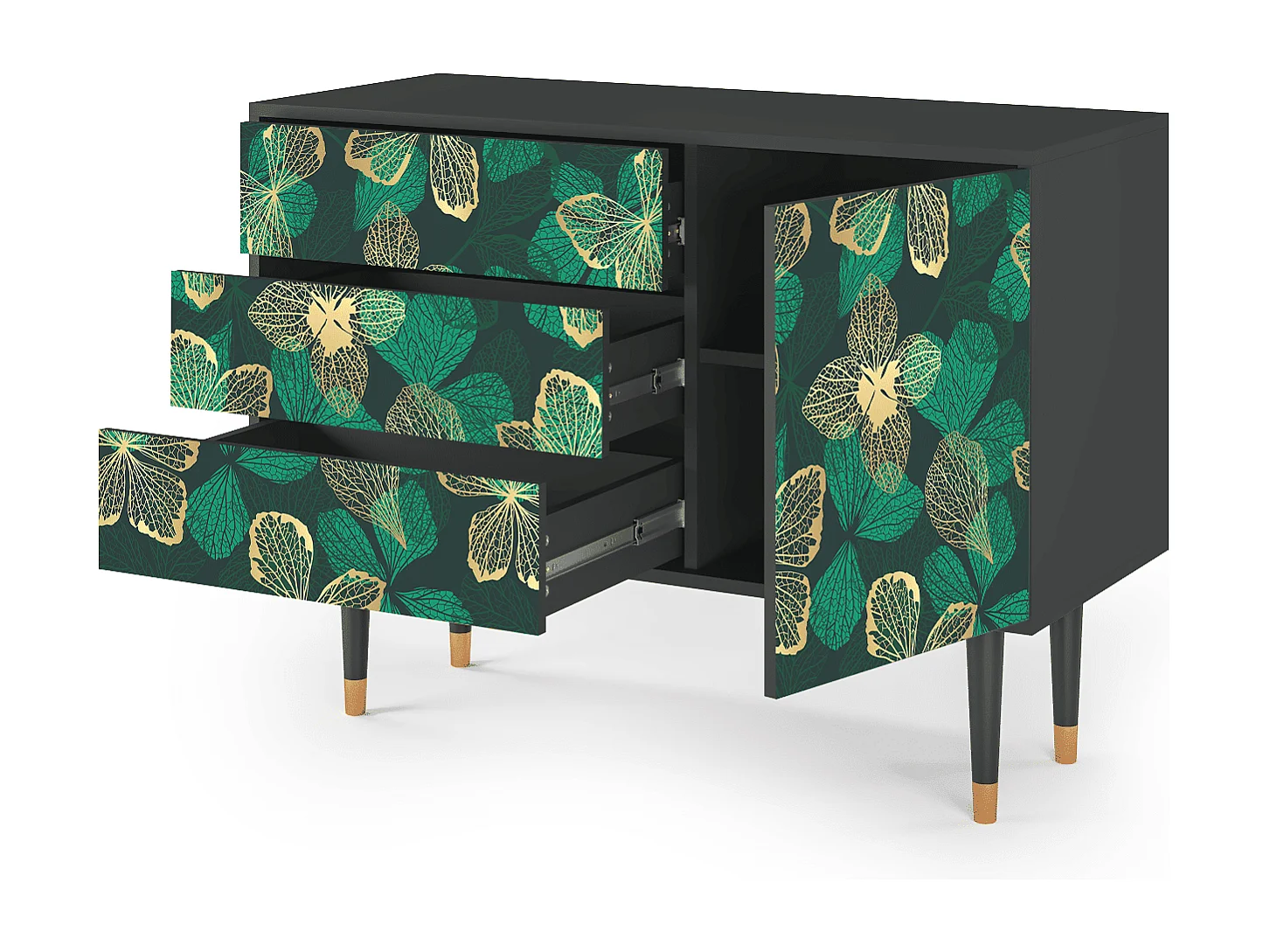 Buffet - 115х84х41 cm - S3 - Green Flower, Anthracite