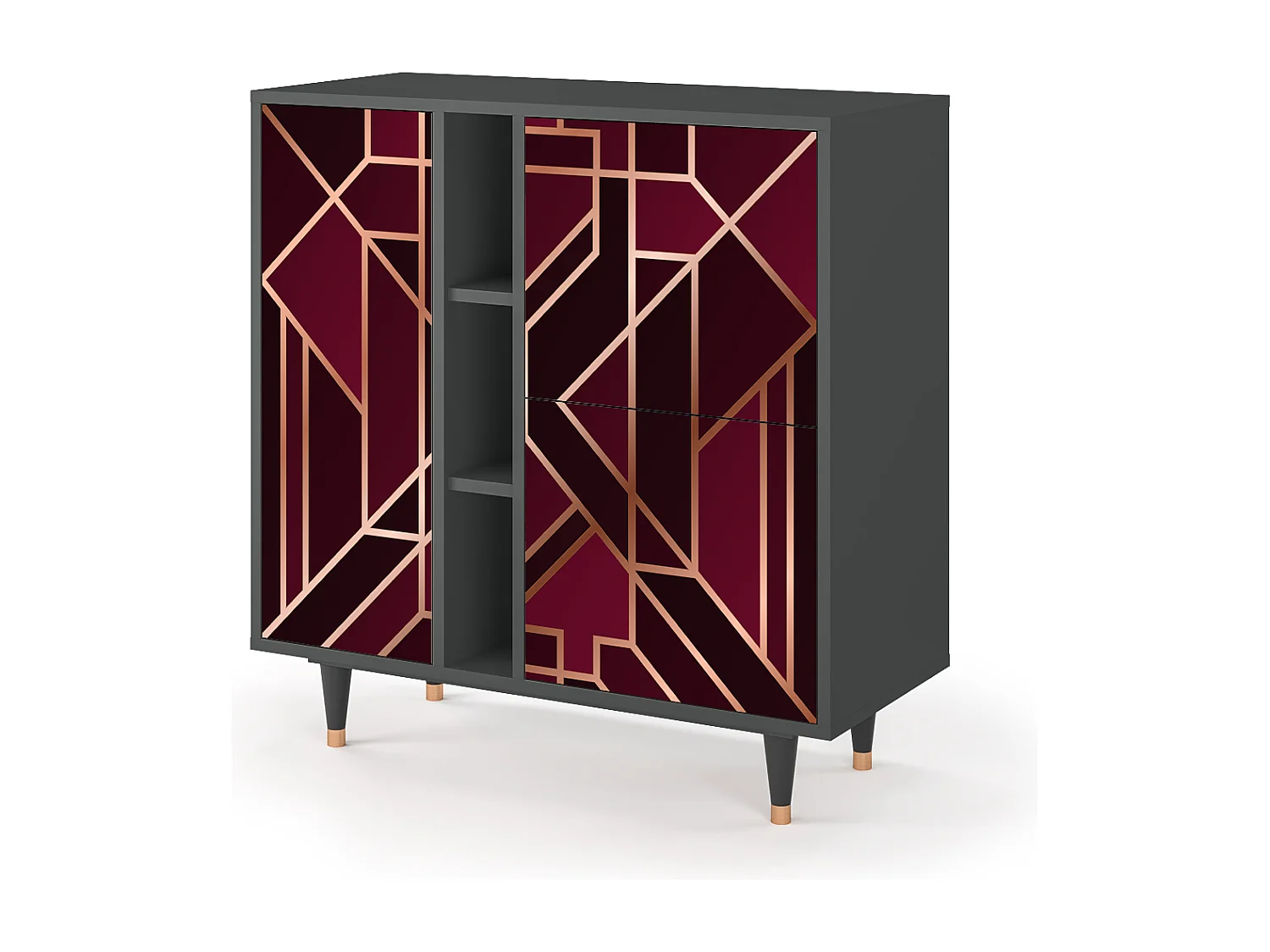 Kredens - 94х96х41 cm - BS5 - Burgundy Jewelery, Antracyt