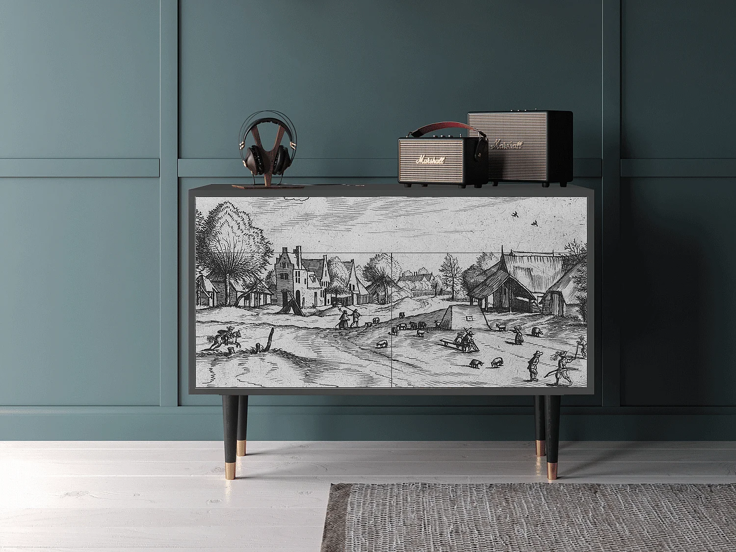 Aparador - 115x85x48 cm - BS4 - Country Village, Antracita