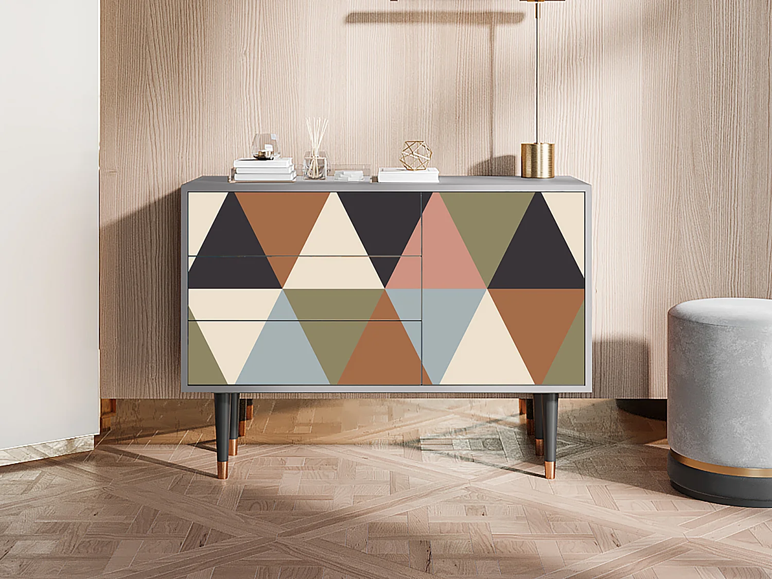 Credenza - 115х84х41 cm - S3 - Royal Triangles, Grigio