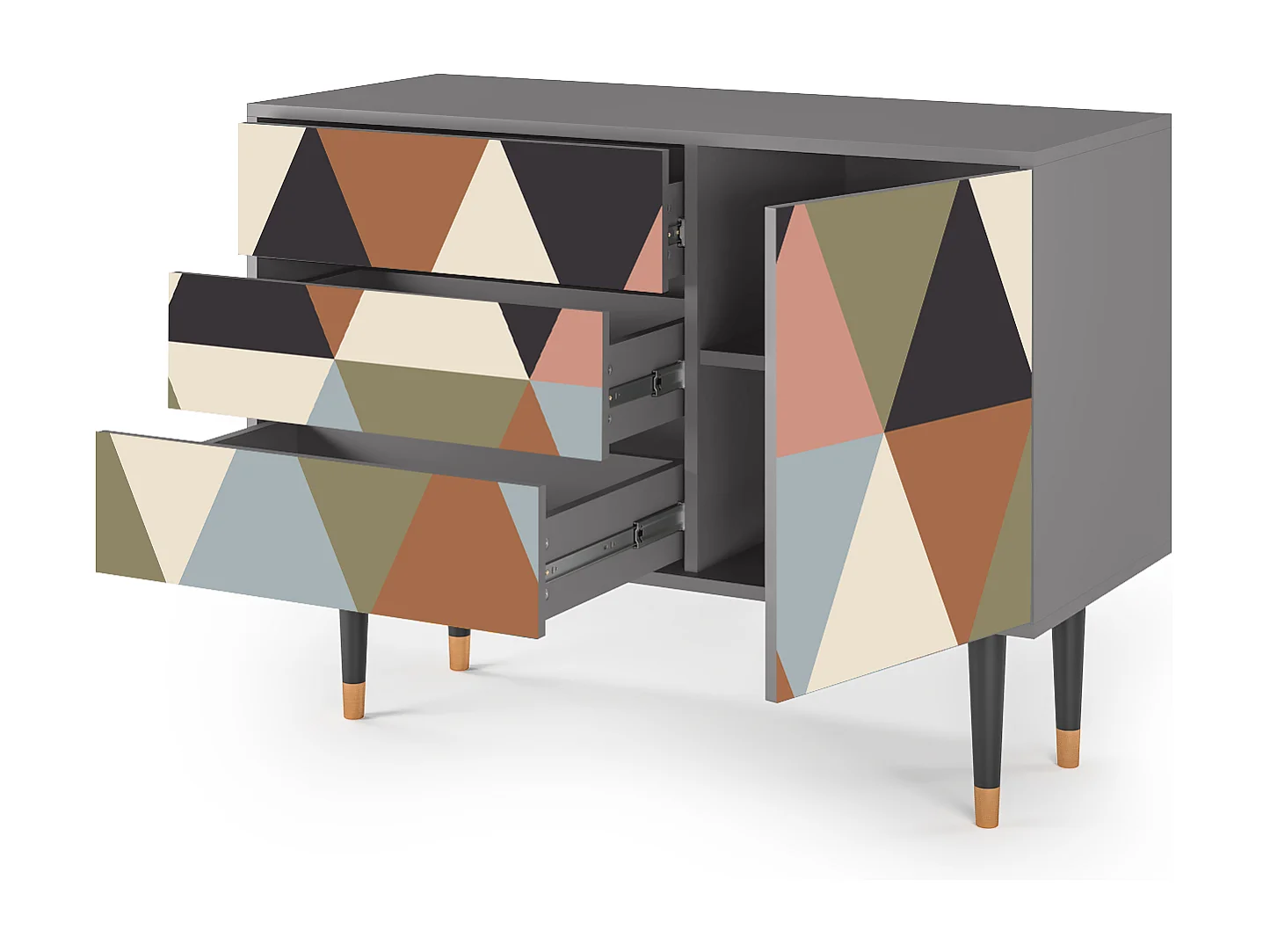 Credenza - 115х84х41 cm - S3 - Royal Triangles, Grigio