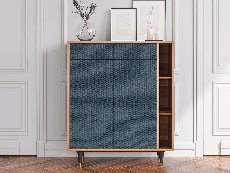 Kredens - 96х110х41 cm - BS6 - Knitted Pattern, Orzech