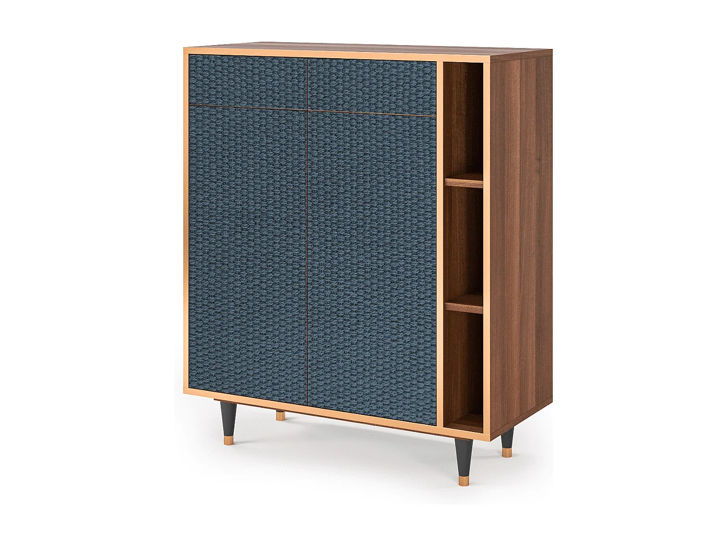 Kredens - 96х110х41 cm - BS6 - Knitted Pattern, Orzech