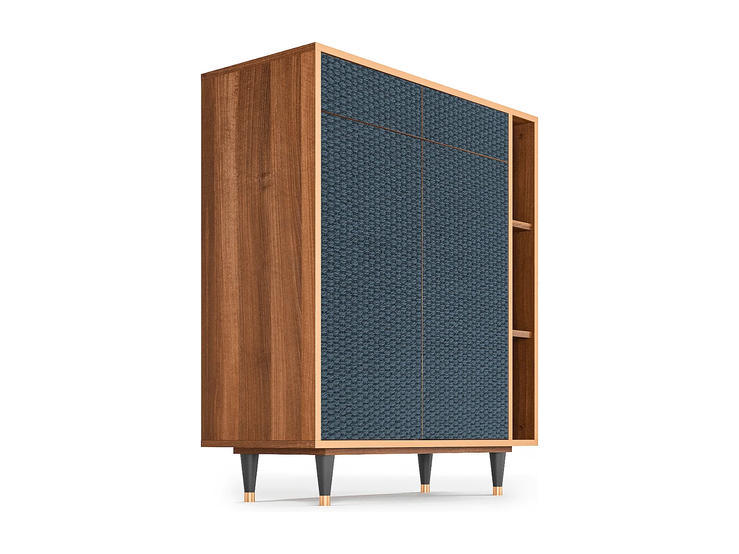 Kredens - 96х110х41 cm - BS6 - Knitted Pattern, Orzech