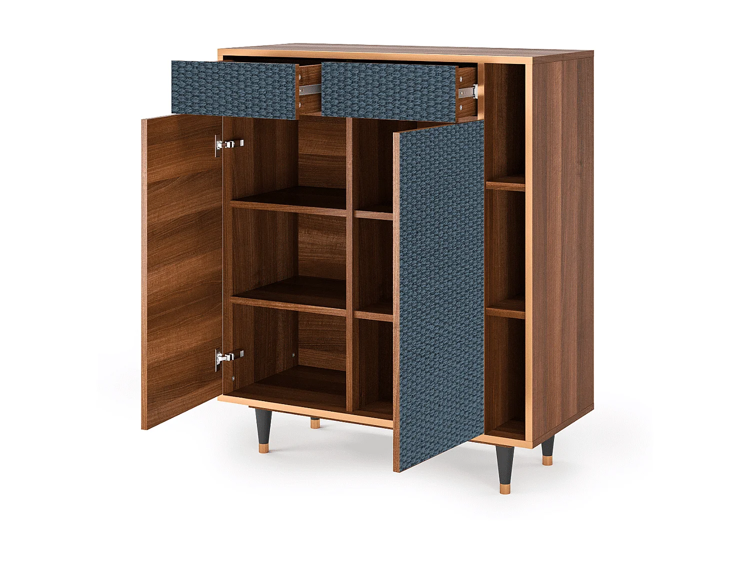 Kredens - 96х110х41 cm - BS6 - Knitted Pattern, Orzech