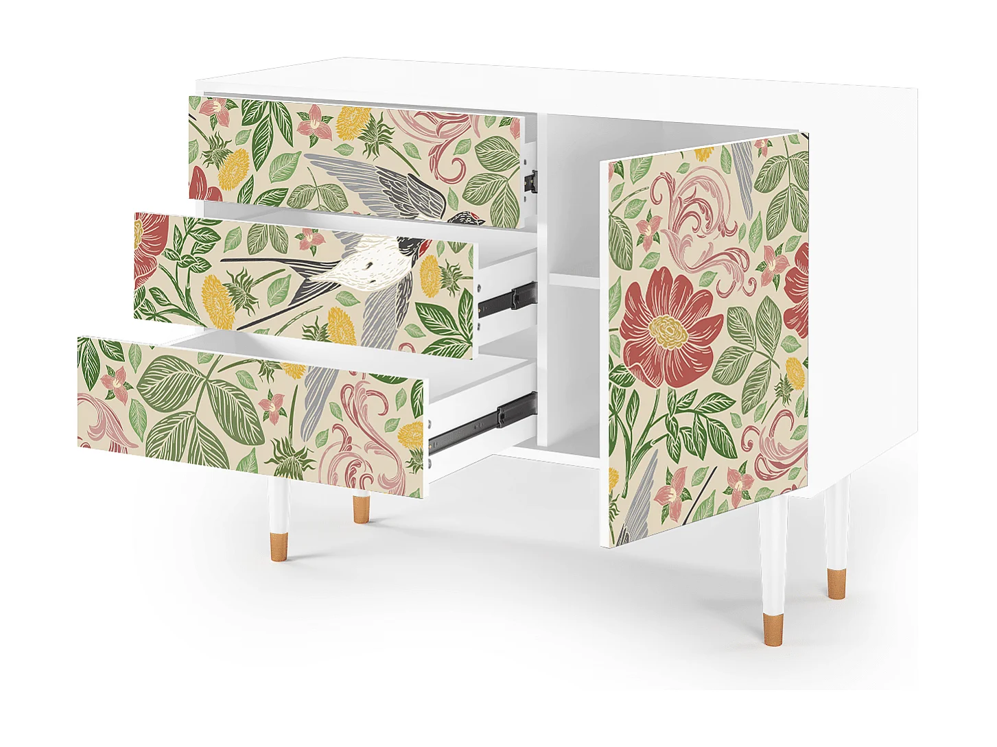 Kredens - 115х84х41 cm - S3 - Spring Swallow, Biały