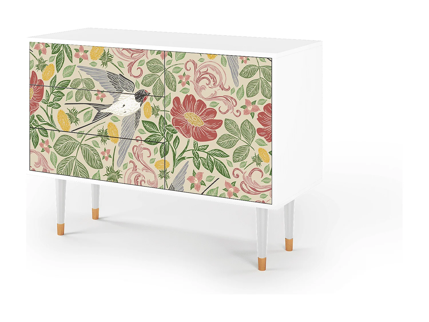 Kredens - 115х84х41 cm - S3 - Spring Swallow, Biały