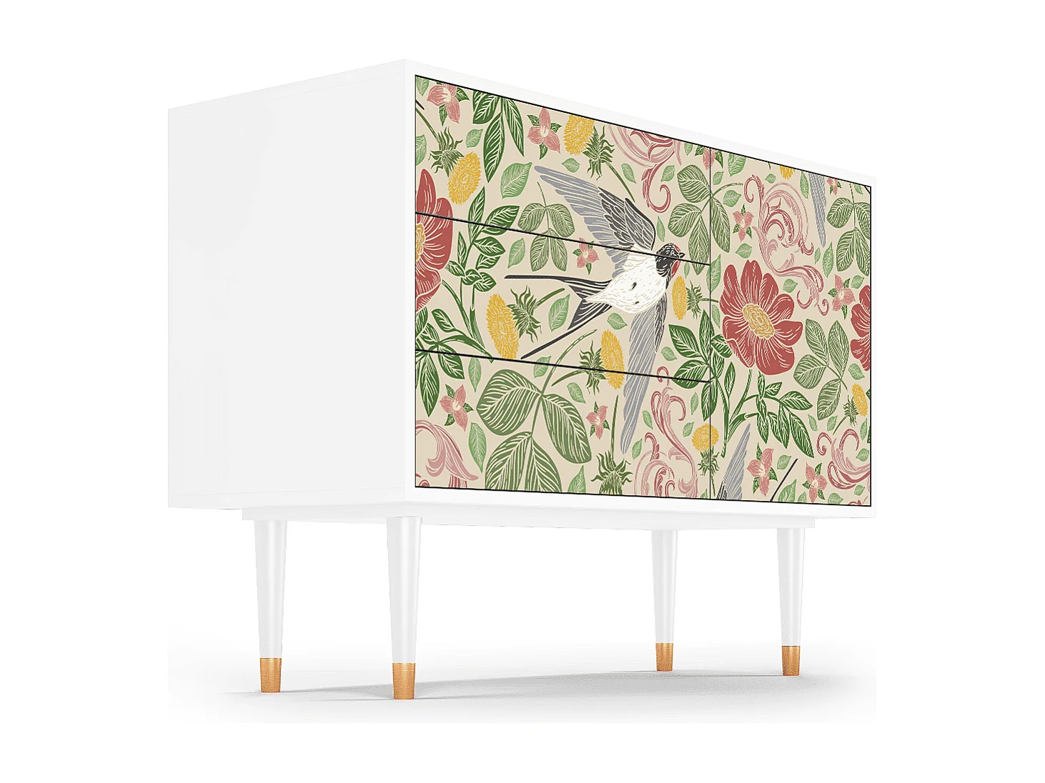 Kredens - 115х84х41 cm - S3 - Spring Swallow, Biały