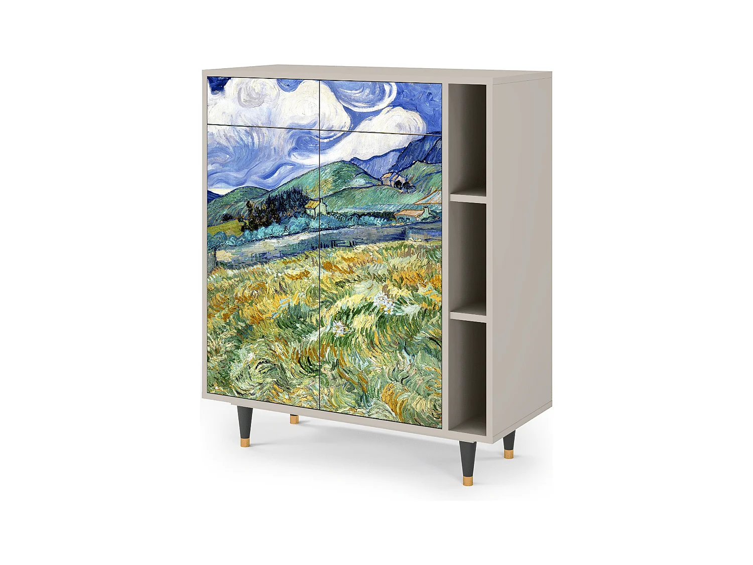 Kredens - 96х110х41 cm - BS6 - Landscape, Piaskowy