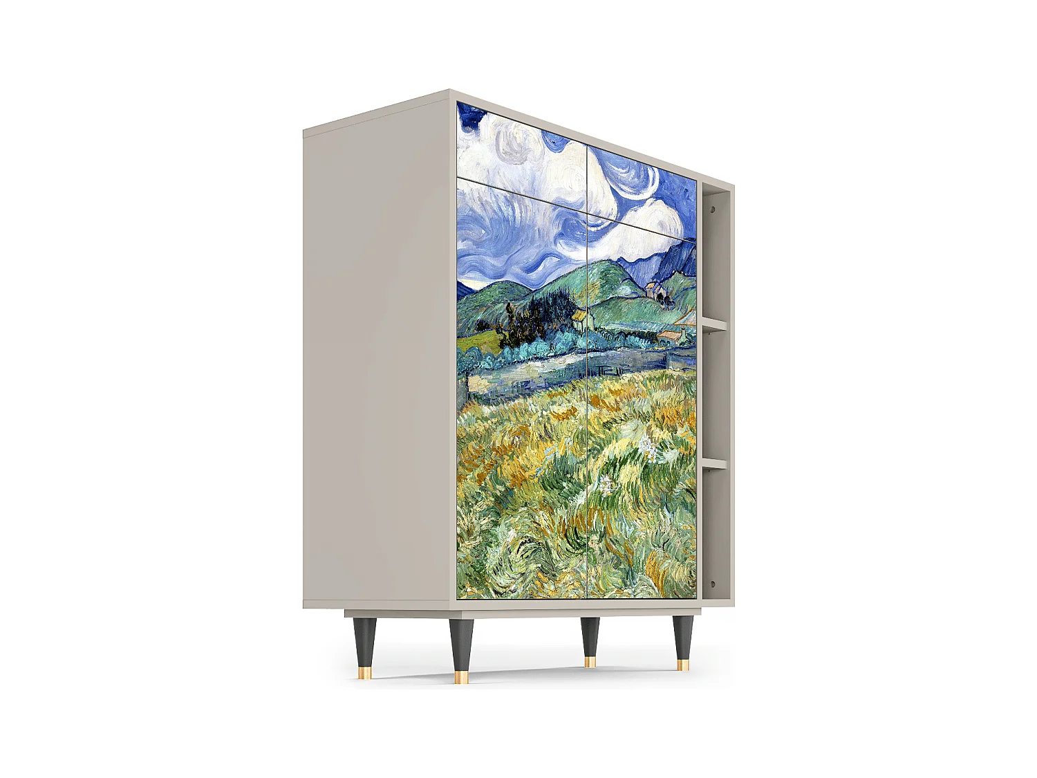 Kredens - 96х110х41 cm - BS6 - Landscape, Piaskowy