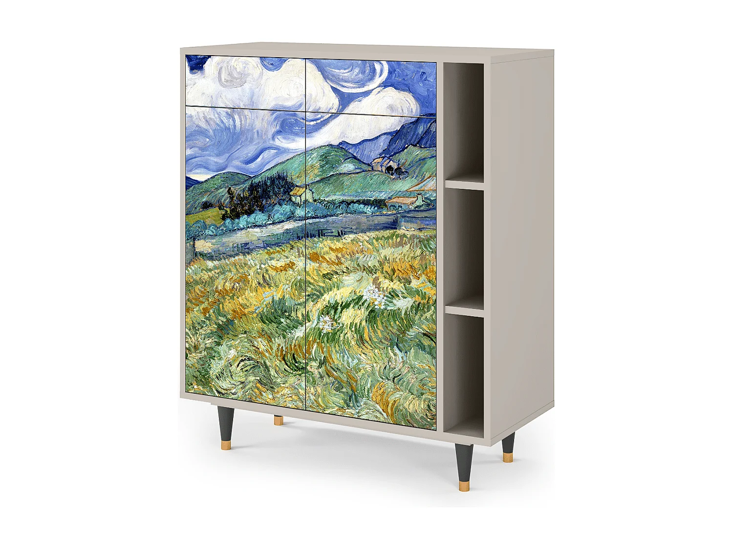 Kredens - 96х110х41 cm - BS6 - Landscape, Piaskowy