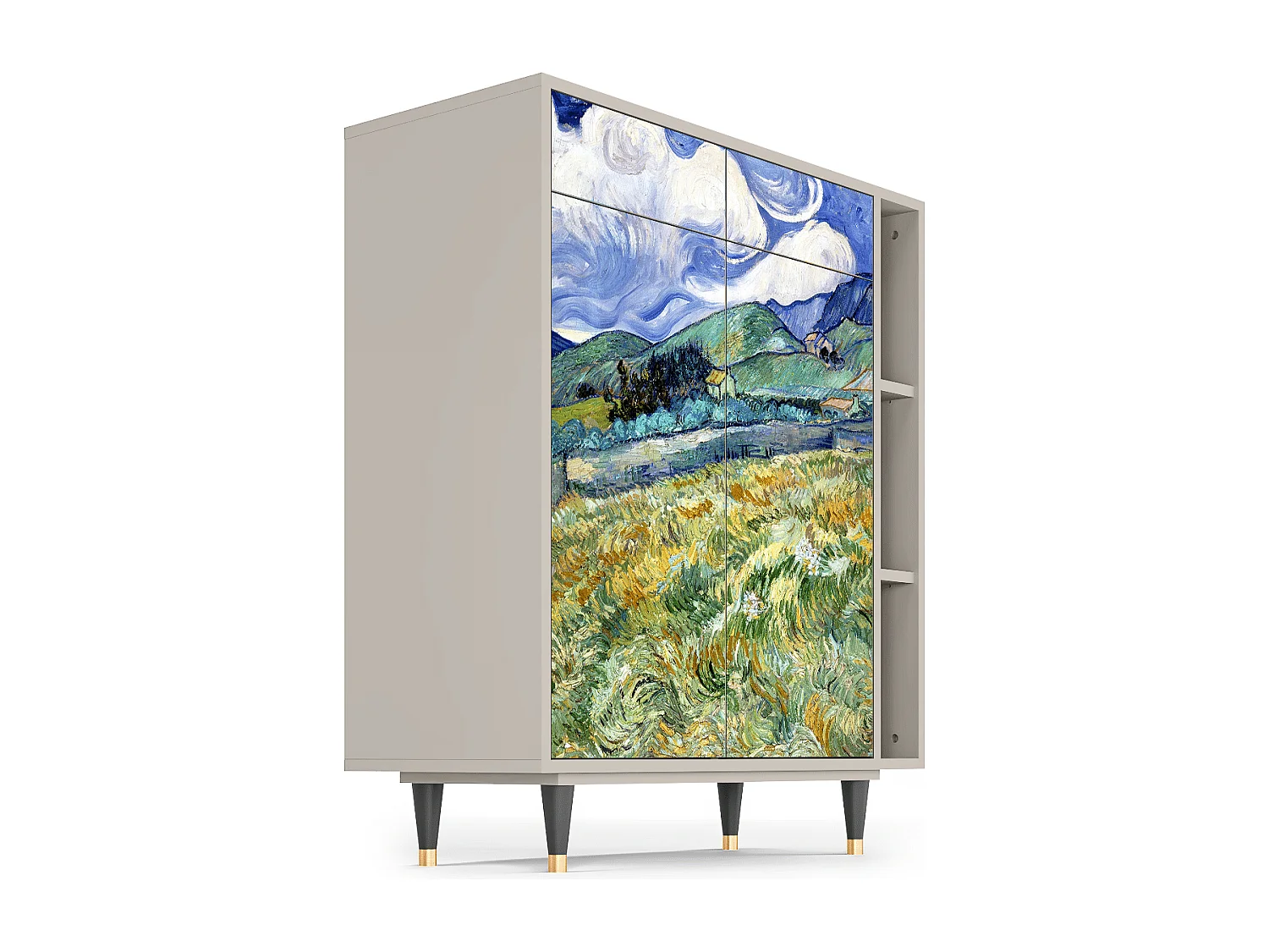 Kredens - 96х110х41 cm - BS6 - Landscape, Piaskowy