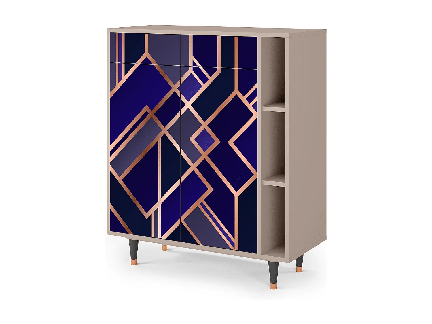 Kredens - 96х110х41 cm - BS6 - Aquamarine Getsby, Latte