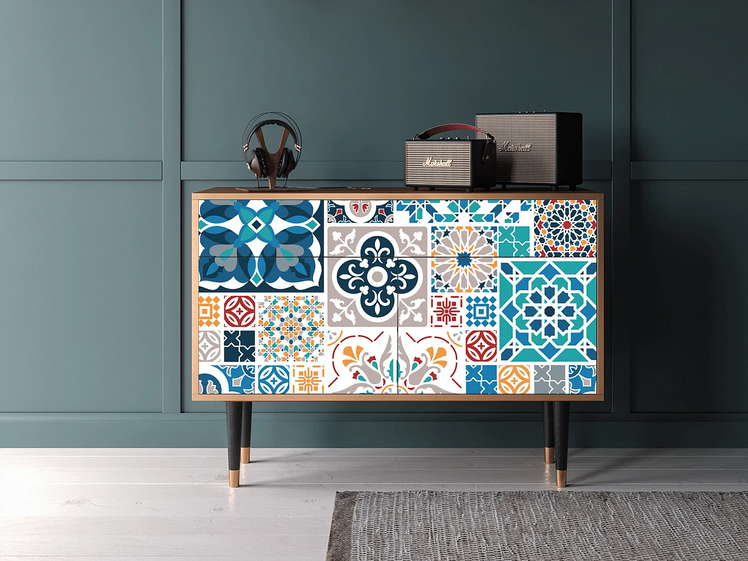 Buffet - 115x85x48 cm - BS4 - Moroccan Market, Noyer