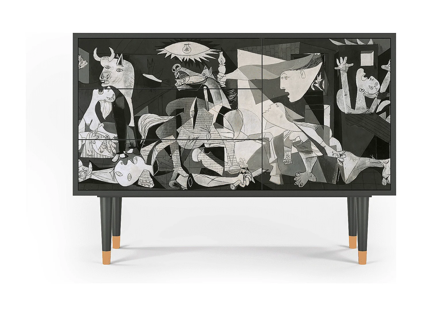 Kredens - 115х84х41 cm - S3 - Guernica by Picasso, Antracyt