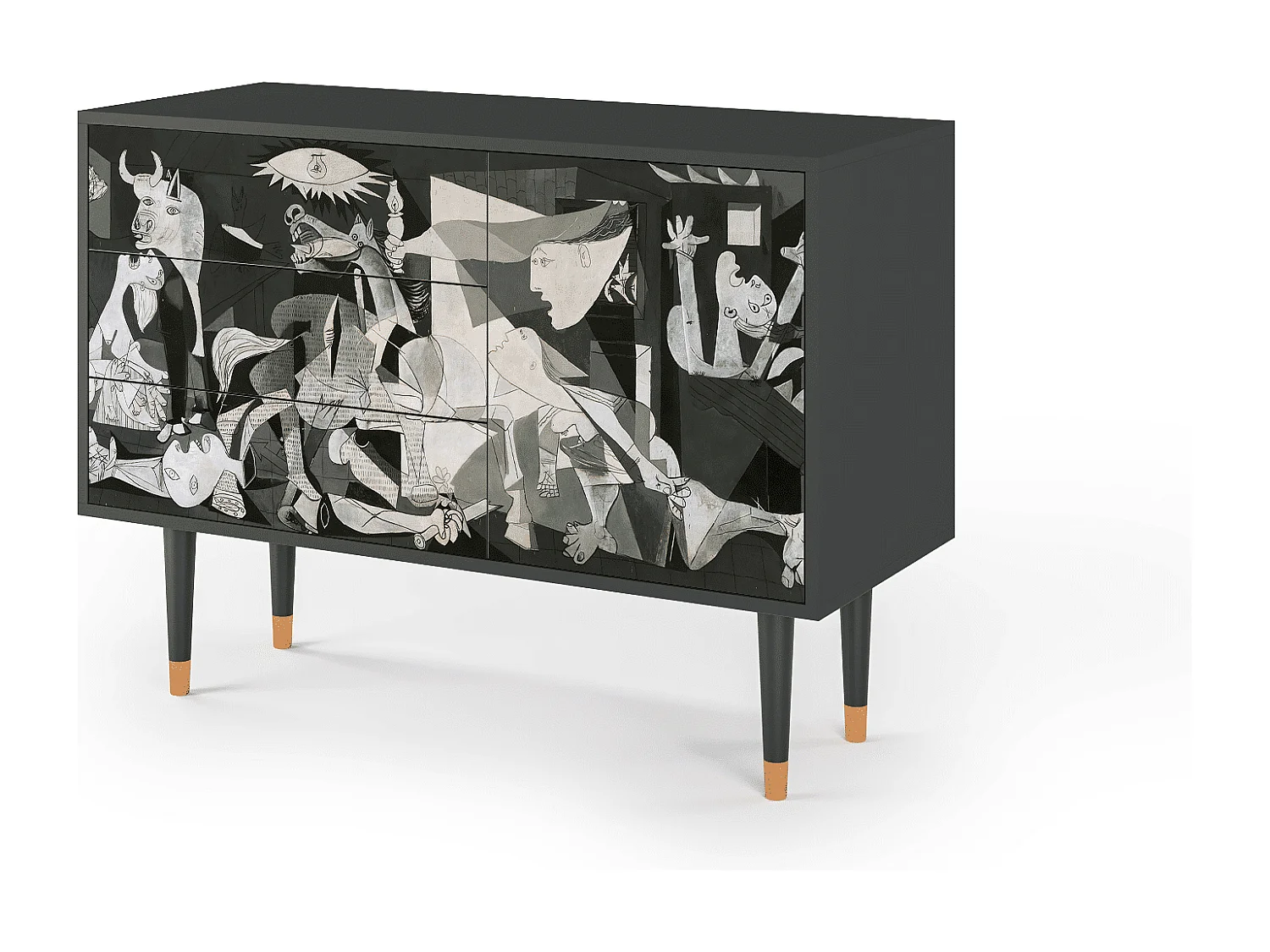 Kredens - 115х84х41 cm - S3 - Guernica by Picasso, Antracyt