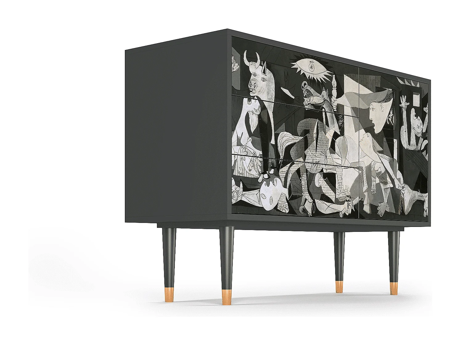 Kredens - 115х84х41 cm - S3 - Guernica by Picasso, Antracyt