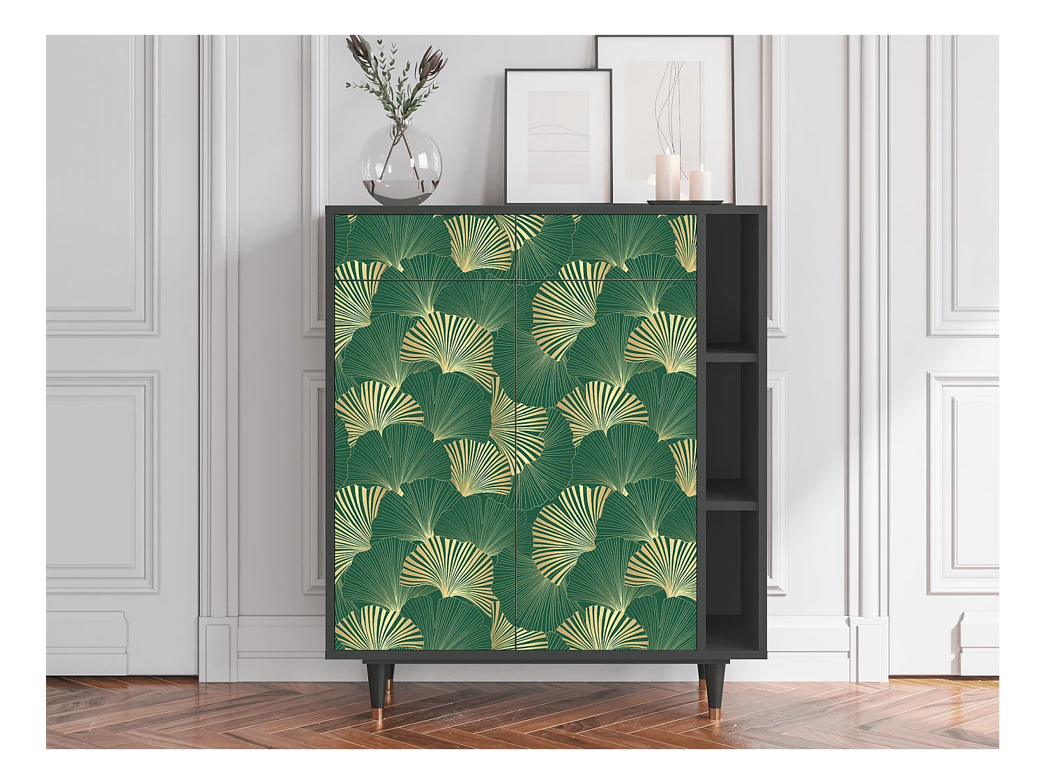 Sideboard - 96х110х41 cm - BS6 - Gold Ginkgo, Anthrazit