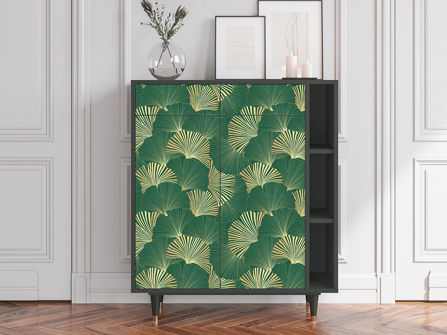 Credenza - 96х110х41 cm - BS6 - Gold Ginkgo, Antracite