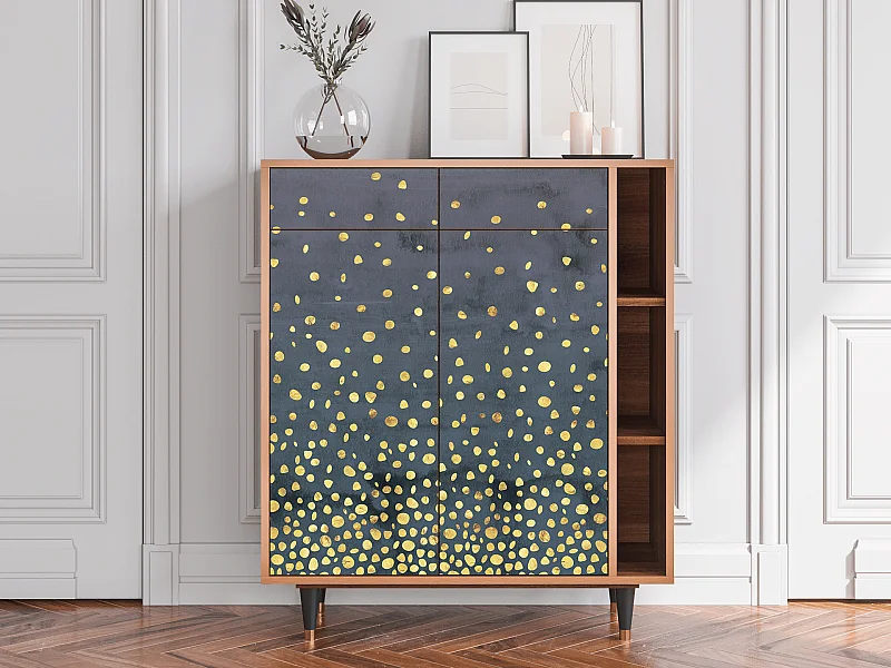 Kredens - 96х110х41 cm - BS6 - Foggy Lights, Orzech