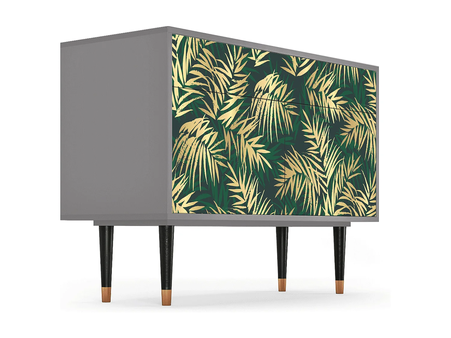 Kredens - 115x85x48 cm - BS4 - Sunny Palm Tree, Szary