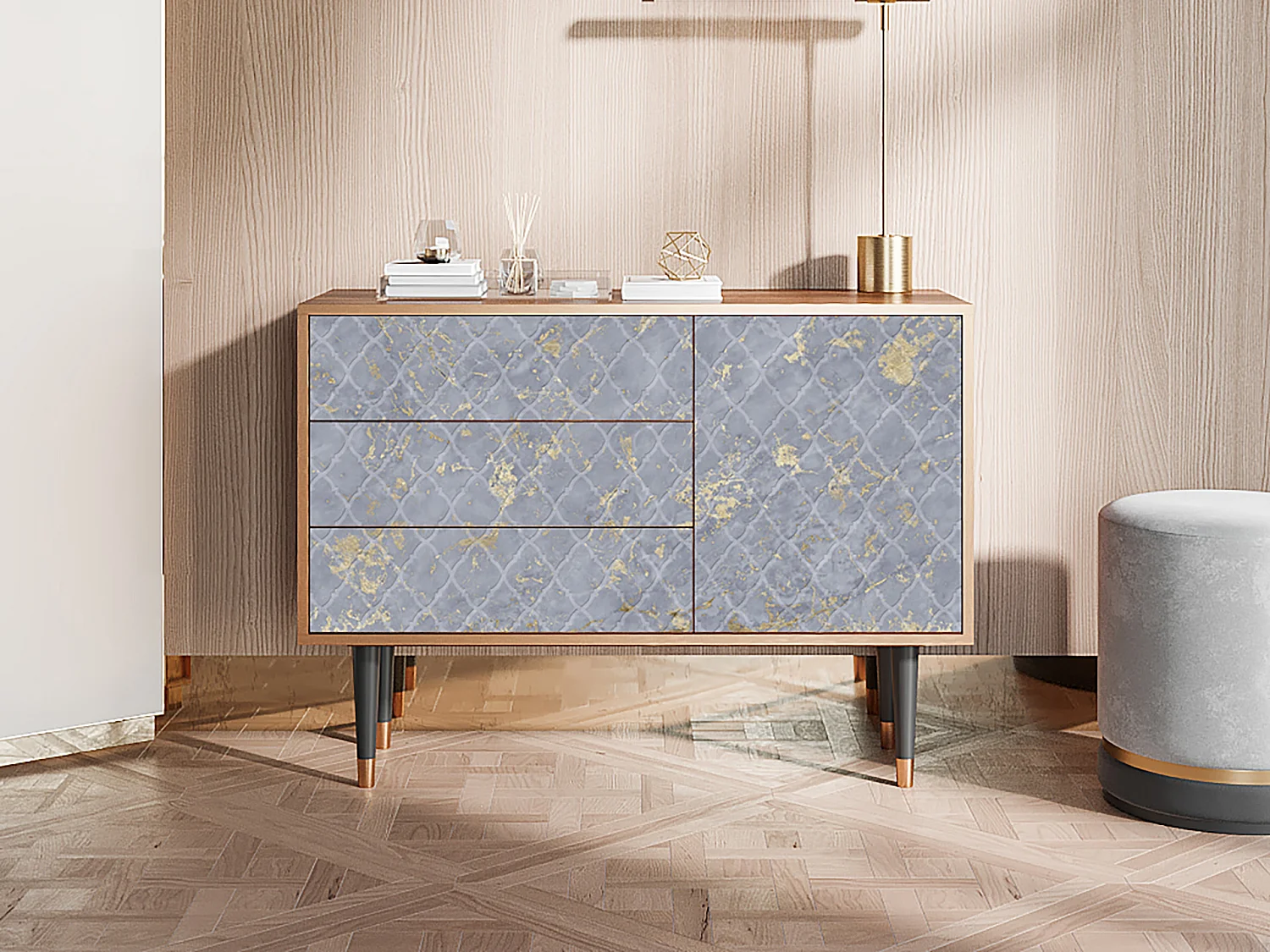 Credenza - 115х84х41 cm - S3 - Golden Smoke, Noce