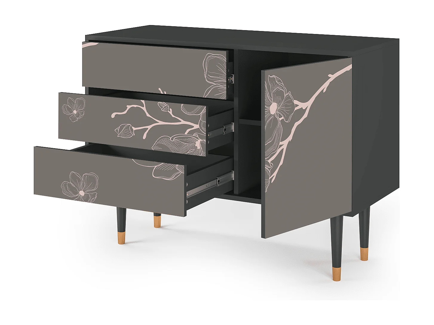 Sideboard - 115х84х41 cm - S3 - Cherry Blossom, Anthrazit