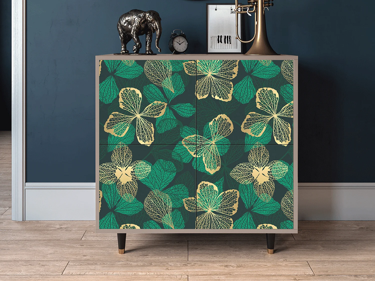 Dressoir - 94x96x48 cm - BS3 - Green Flower, Latte