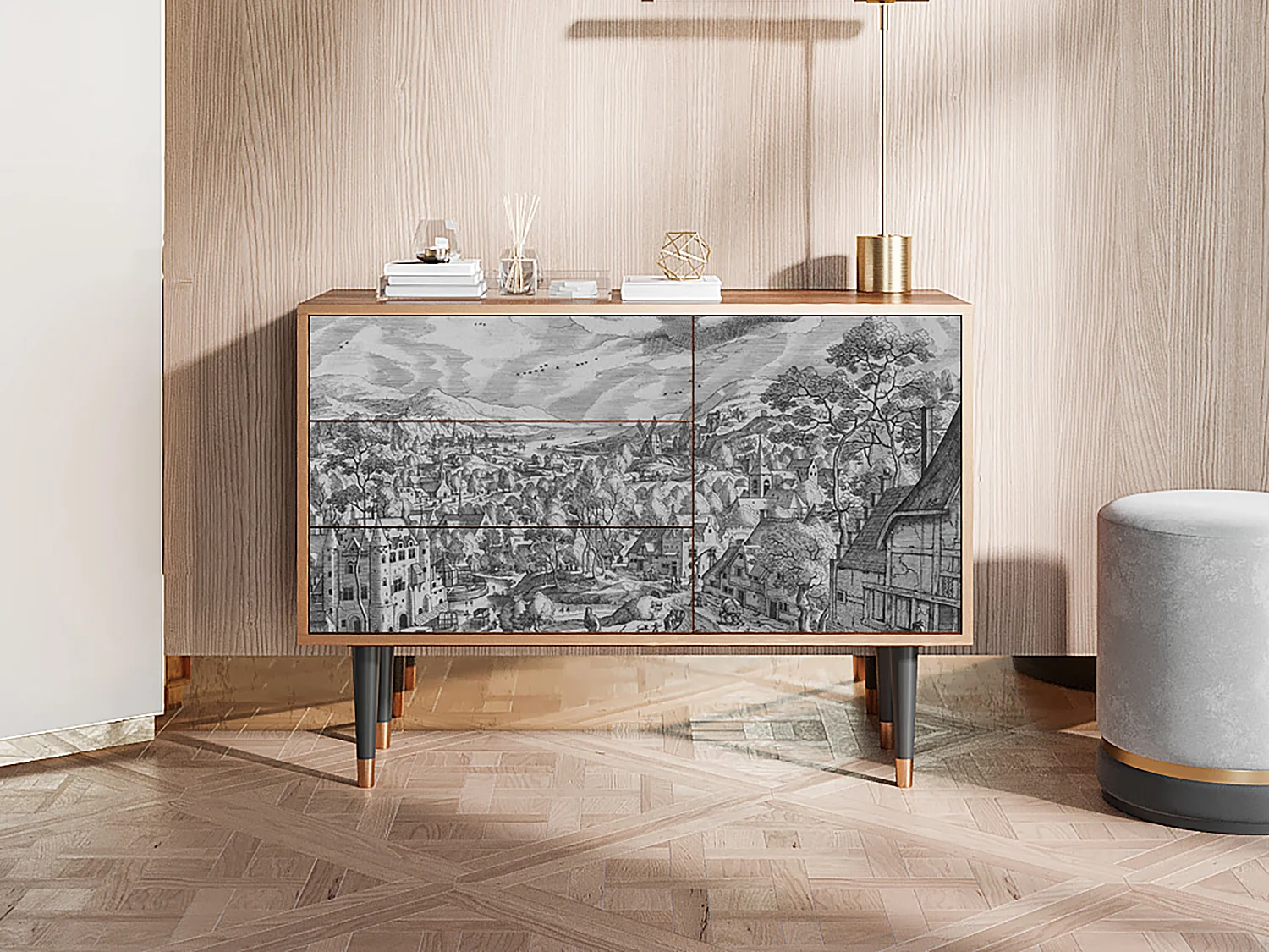 Buffet - 115х84х41 cm - S3 - Bird Dropping, Noyer