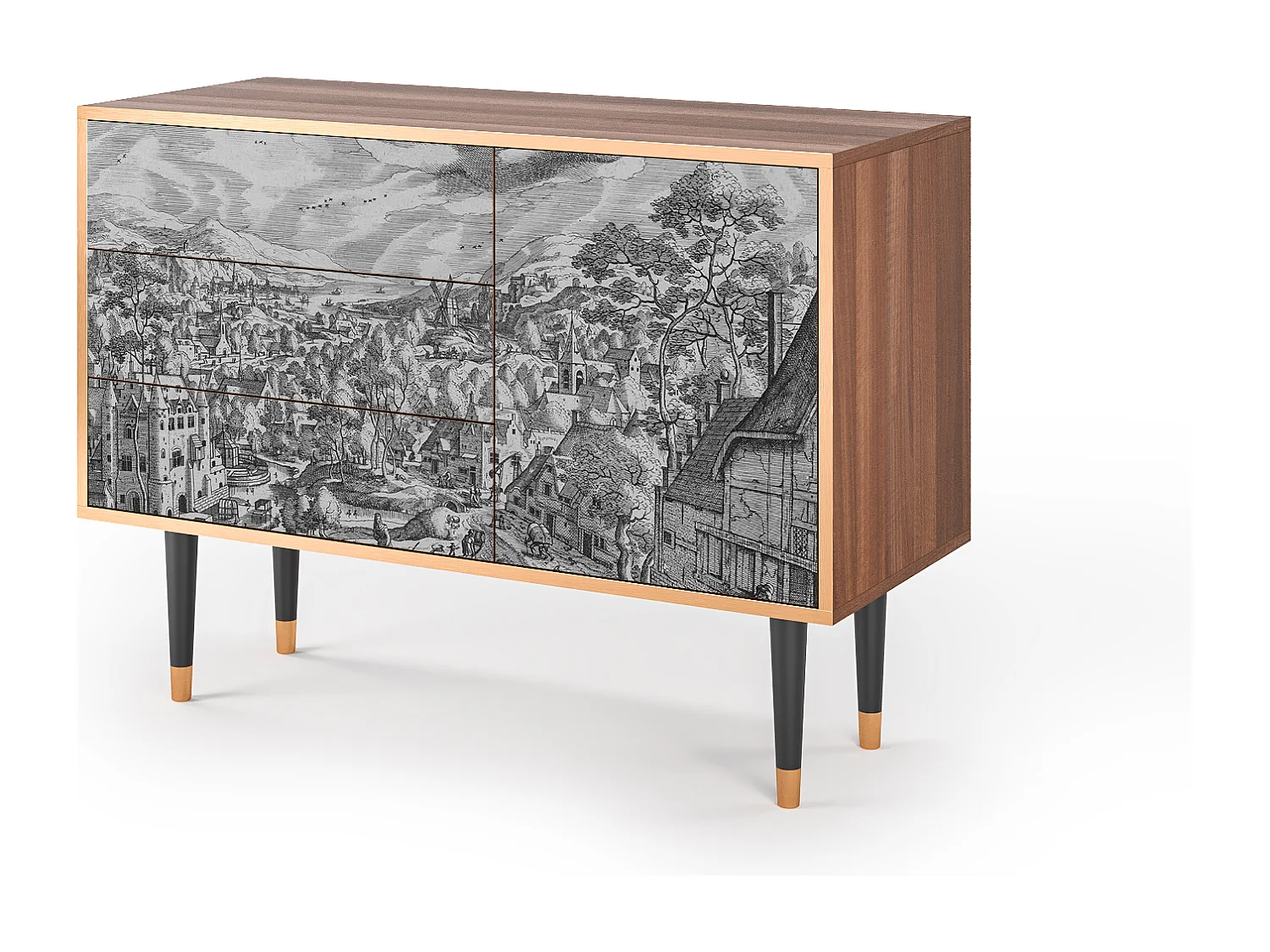 Credenza - 115х84х41 cm - S3 - Bird Dropping, Noce