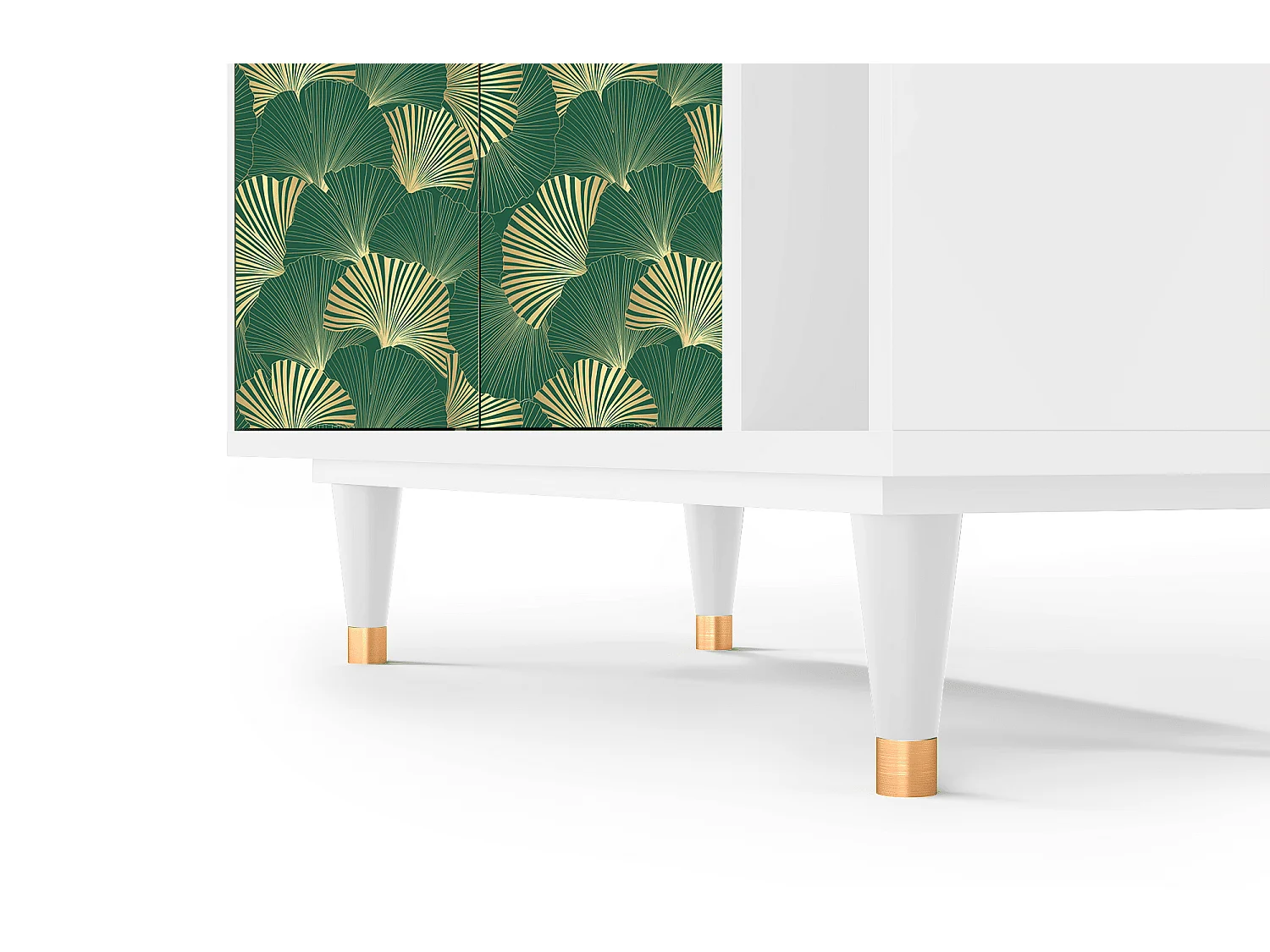 Kredens - 96х110х41 cm - BS6 - Gold Ginkgo, Biały