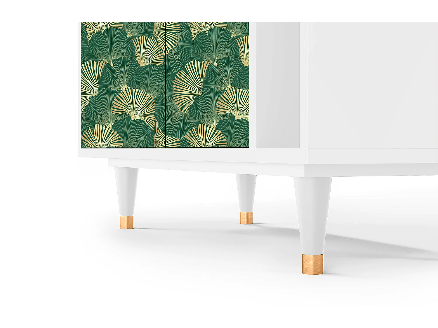 Kredens - 96х110х41 cm - BS6 - Gold Ginkgo, Biały