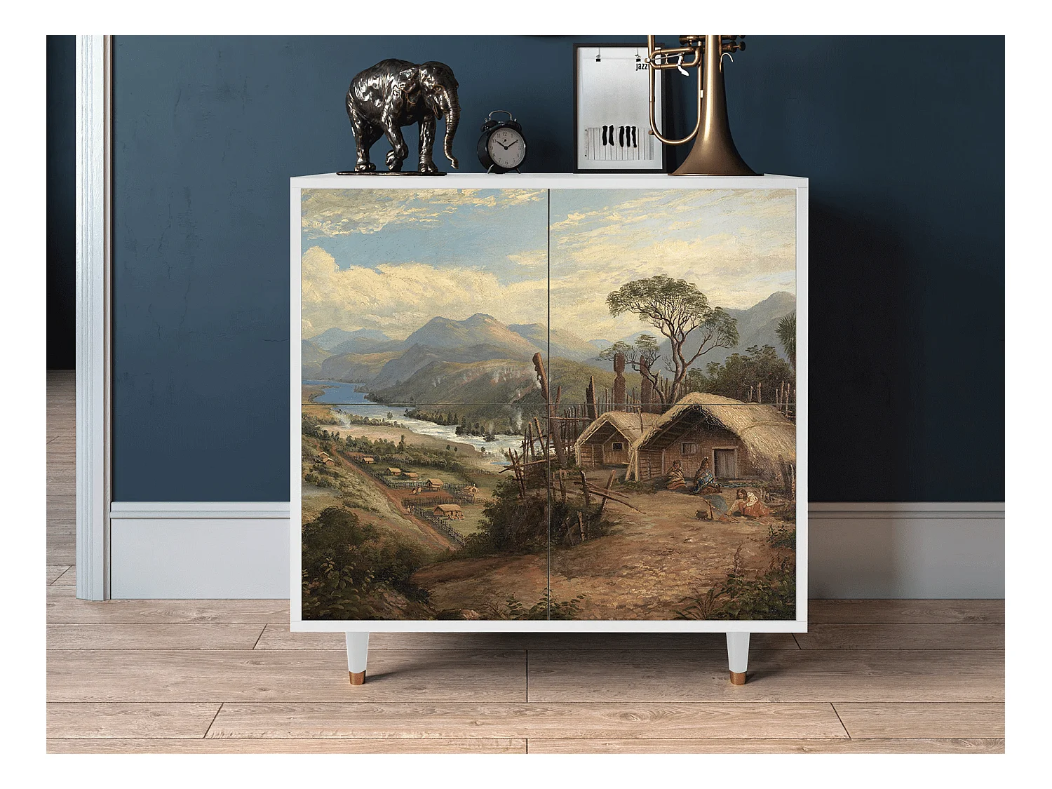 Sideboard - 94x96x48 cm - BS3 - View Across the Plains , Weiß