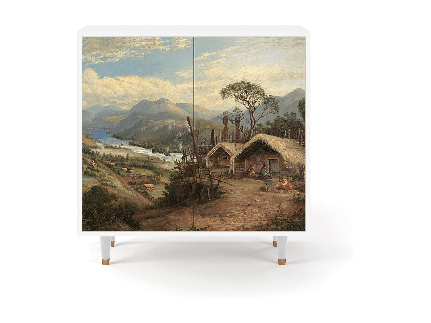 Buffet - 94x96x48 cm - BS3 - View Across the Plains , Blanc