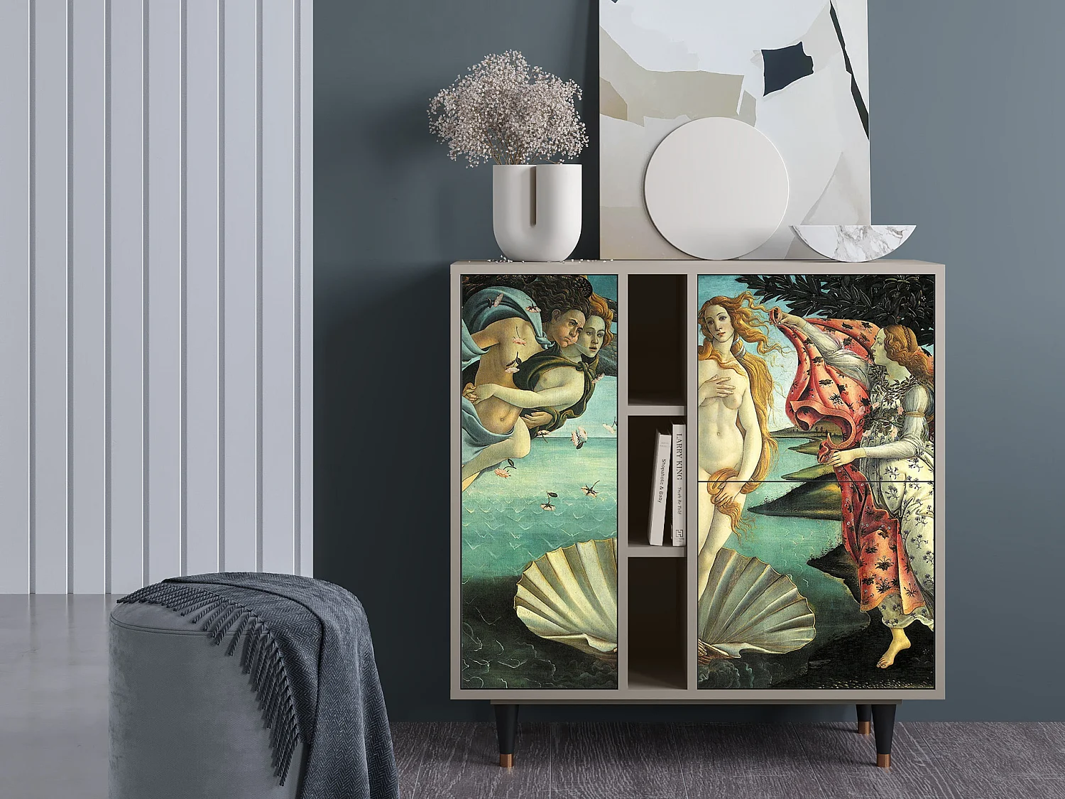 Kredens - 94х96х41 cm - BS5 - The Birth of Venus, Piaskowy